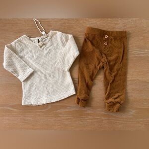 Quincy Mae 3-6 months baby outfit pointelle neutral baby